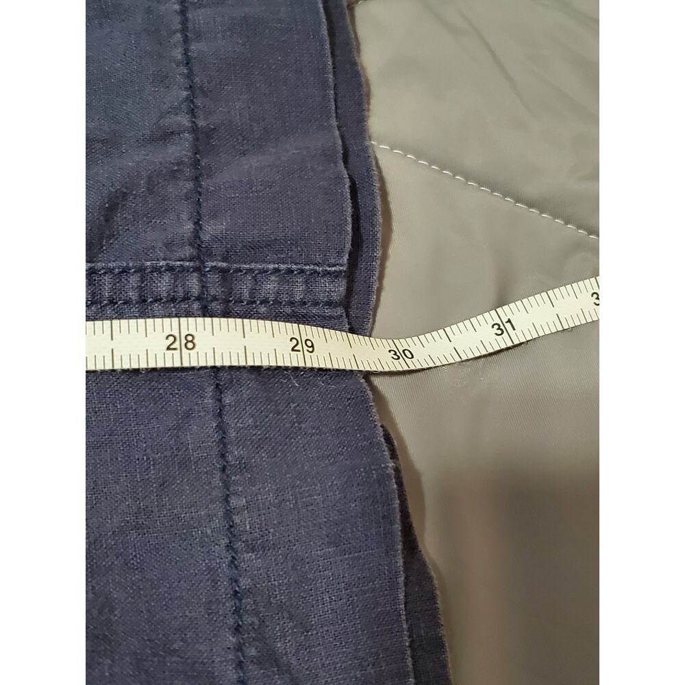 L.L. Bean Women’s Linen Skirt Size 12 Navy Blue Drawstring Pockets - Picture 7 of 12